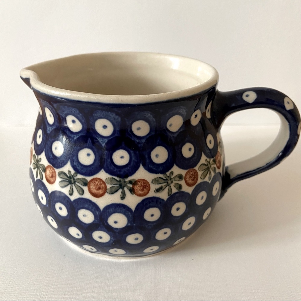 Authentic Boleslawiec Polish pottery small pitcher